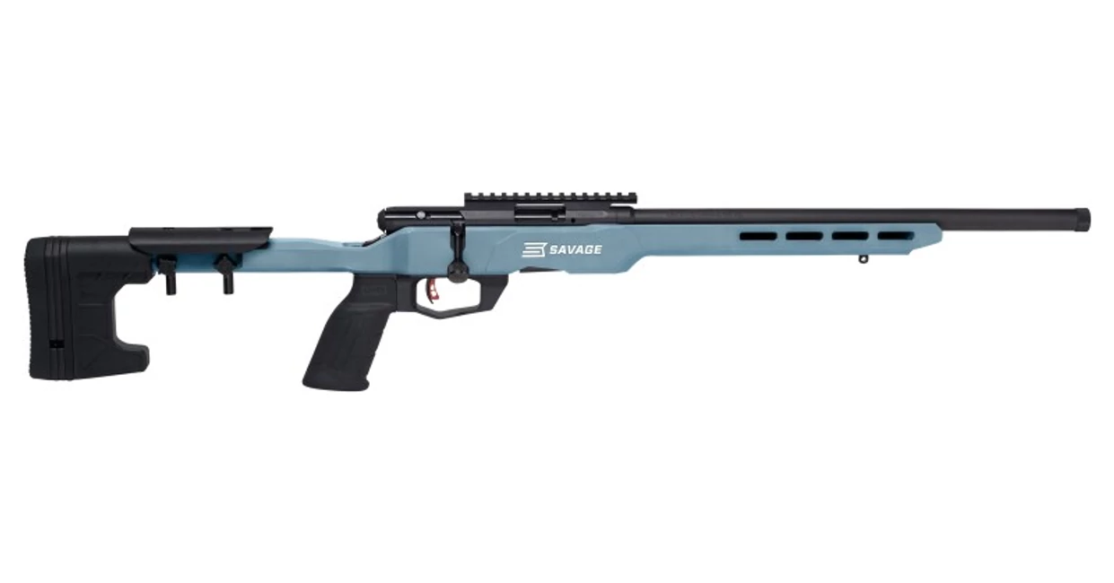 Savage B22AVNS-SR Precision Titanium Blue 18' .22LR, menetes csővég