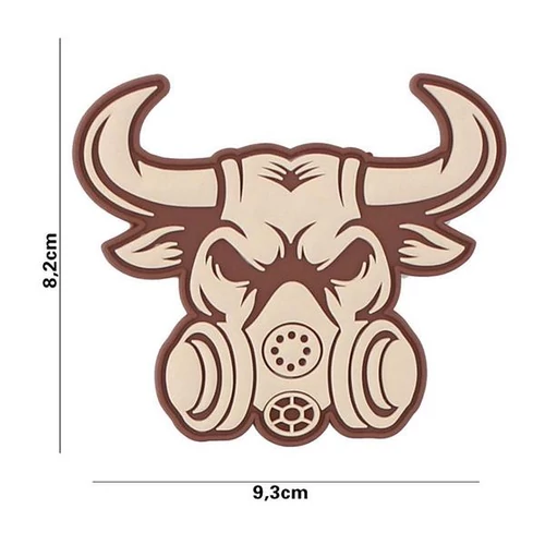 Tépőzáras felvarró 3D PVC Gasmask Bull coyote