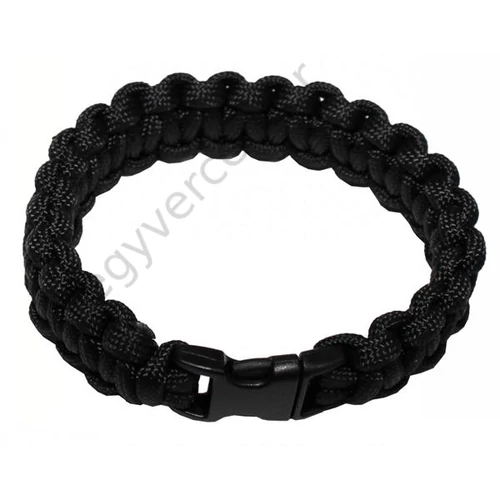 Karkötő, paracord, fekete, 1,9 cm széles fekete