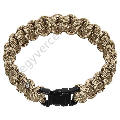 Karkötő, paracord, 2,3 cm, coyote
