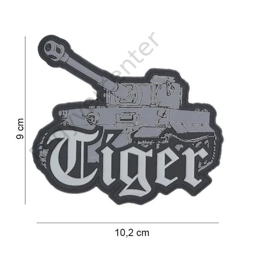 Tépőzáras felvarró 3D PVC TIGER 10,2 x 9 cm