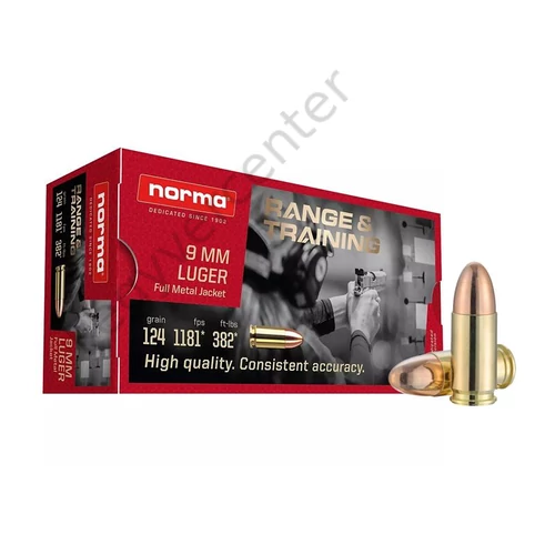 Norma 9x19 FMJ Tombak 124gr/8,0g